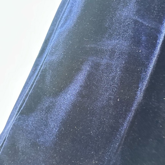 Elegant Navy Blue Velvet Women's Top - Picture 2 of 5